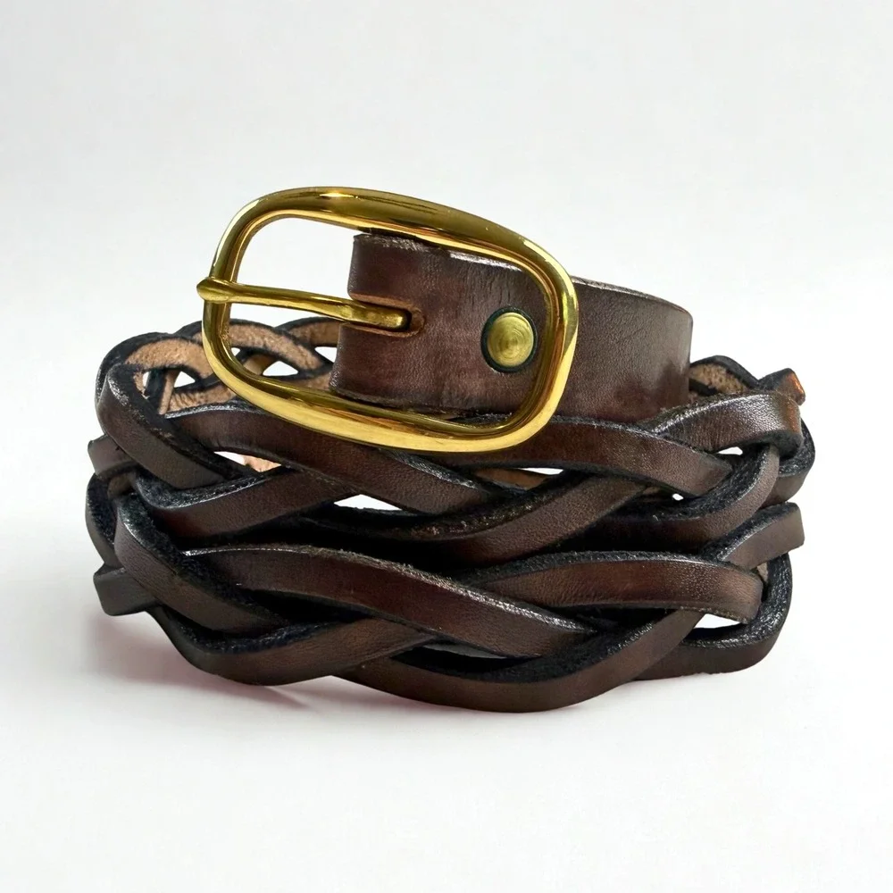 Braided Leather Belt Womens 40